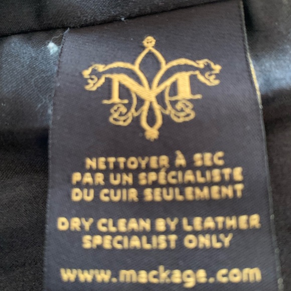 Black Mackage jacket with leather detailing. Size Medium. - Picture 6 of 7
